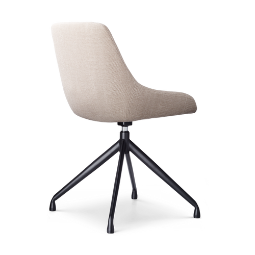 Nolon Nola-Isa Eetkamerstoel Beige - Draaibaar Zwart Onderstel