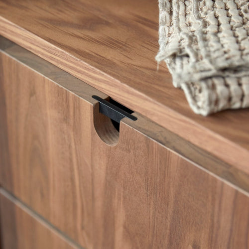 Tikamoon Massief notenhouten kolomkast - Donkerbruin