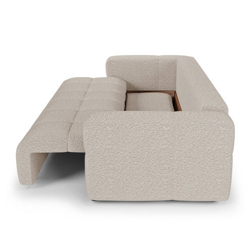Premium Interiors - Slaapbank met opbergruimte VIBE - bouclé-stof beige 247cm