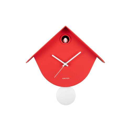 Karlsson wandklok Cool Retro - rood - 7.5x25.5x25.8cm