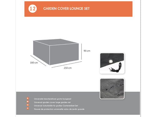 MaximaVida loungeset beschermhoes London 300 x 250  x 90 cm zwart - zware uitvoering - vtwonen shop
