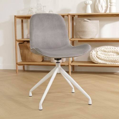 Nolon Nola-Fé Draaibare Eetkamerstoelen Set van 2 Velvet Grijs - Wit - vtwonen shop