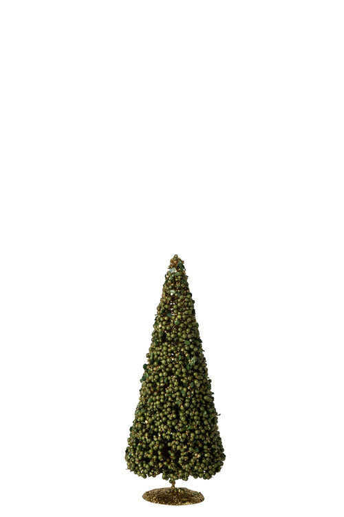 J-Line Boom met bessen - synthetisch - mosgroen - small