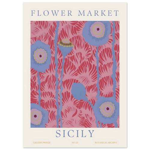 Artfulprints  Flower market - Sicily   poster 50x70 cm