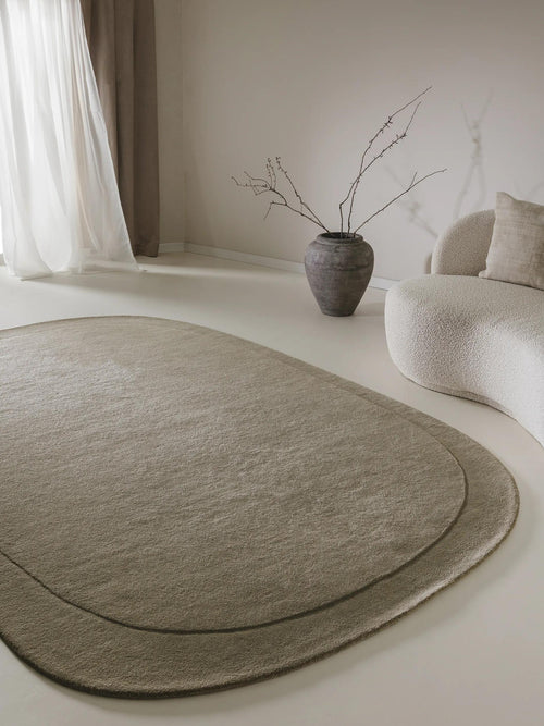 benuta wollen vloerkleed Shape - groen - 160x230 cm