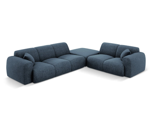 Cosmopolitan Design rechter hoekbank Nolio 4-zits, chenille, koningsblauw - 250x315x72cm
