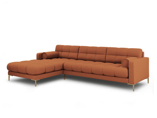 Cosmopolitan Design linker hoekbank Bali 5-zits, structurele stof, baksteen - 185x293x75cm