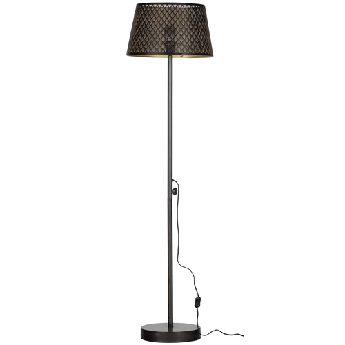 WOOOD vloerlamp Kars - Metaal - Zwart/Brass - 161x42x42 - vtwonen shop