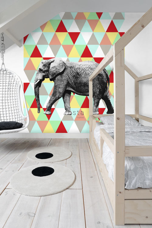 ESTAhome fotobehang olifant multicolor - 200 x 279 cm - 158707 - vtwonen shop