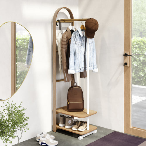 Umbra kapstok Bellwood - 39 x 44 x 168 cm - wit/naturel