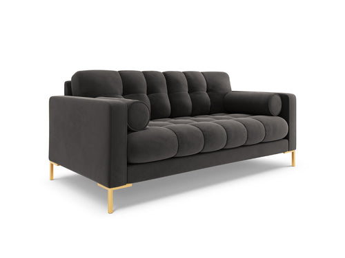 Cosmopolitan Design Bank Bali 2-zits, flueel, donkergrijs - 96x152x75cm