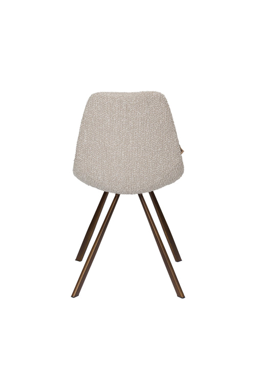 Dutchbone Franky Eetkamerstoelen Bouclé Beige - Set van 2 - vtwonen shop