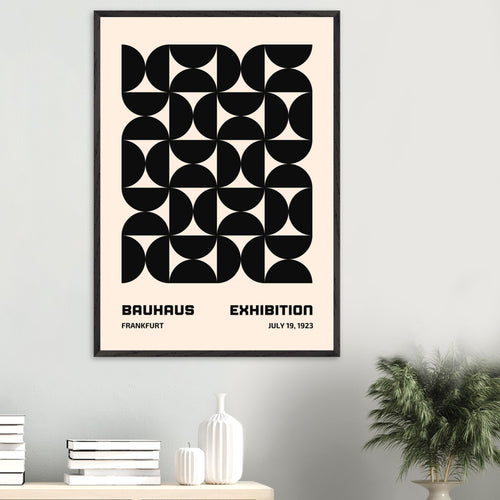 Artfulprints Poster met Lijst Bauhaus - 19 juli 1923 zwart   - 70x100 cm - Zwart / Wit