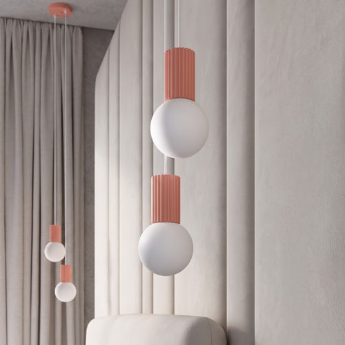Sollux Lighting Hanglamp HALO 2P perzik - 15x15x120cm