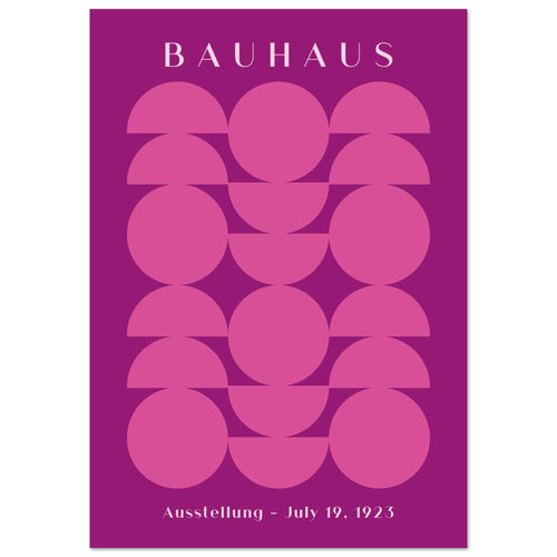 Artfulprints Poster met Lijst Bauhaus - Ausstellung 1923   - 70x100 cm - Paars