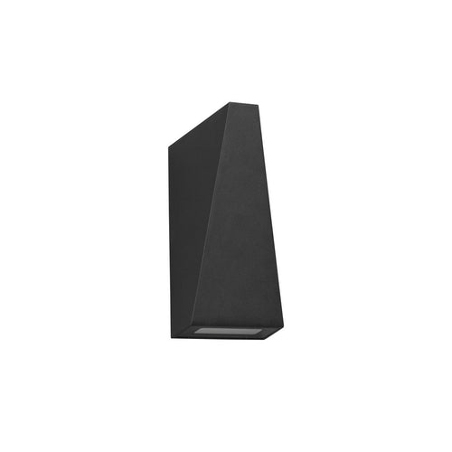 Merano Birmingham Outdoor Up Down Wandlamp Sandy Zwart Aluminium, Glas LED 6W 397Lm 3000K IP54