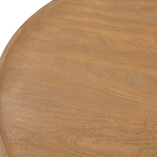 DÉJA Living Salontafel Gabriel Naturel – Rond Mangohout – Scandinavisch – 115x115x25 cm
