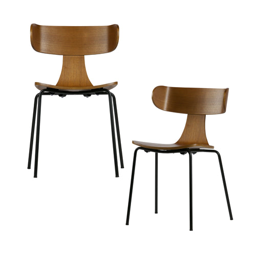 BePureHome eetkamerstoelen Form - Hout - Bruin - Set van 2 - vtwonen shop