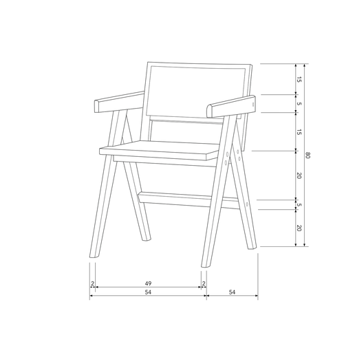 WOOOD eetkamerstoelen rattan Gunn - Hout - Zwart- Set van 6 - vtwonen shop