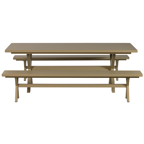 Exotan picknicktafel + bankjes Delta - Aluminium - Groen - 75x220x105 - vtwonen shop