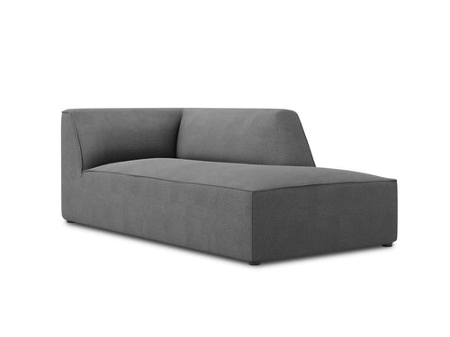 Micadoni rechter chaise longue Ruby structurele stof, grijs - 180x93x69cm