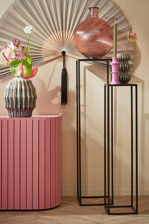 Mica Decorations Goa Bijzettafel - Set van 2 - L28 x B28 x H120 cm - Metaal - Zwart - vtwonen shop