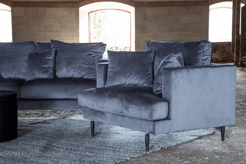 BRAM Fauteuil Matis - Grijs Velours - vtwonen shop