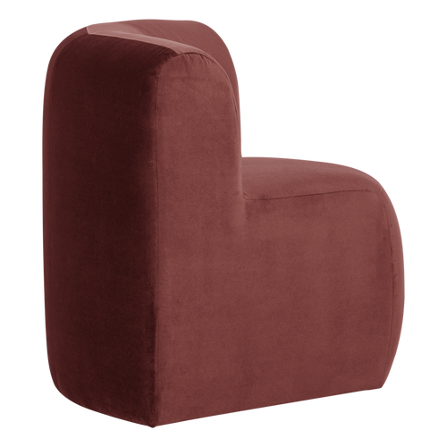 WOOOD eetbank hoek rugleuning Mojo Base - Velvet - Kastanjebruin - 83x80x80