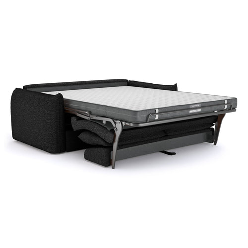 Premium Interiors - Snel uitklapbare slaapbank ICON - bouclette donker antraciet 208cm