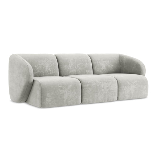 LaMiaSofa 3-zits bank Cervo - chenille stof - lichtgrijs - 244x94x75