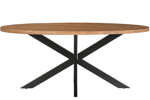 Livingfurn eetkamertafel Rocky Oval - 240 cm - mangohout