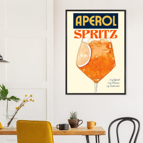 Artfulprints Poster met Lijst Aperol Spritz - Original   - A4 21x29.7 cm - Oranje