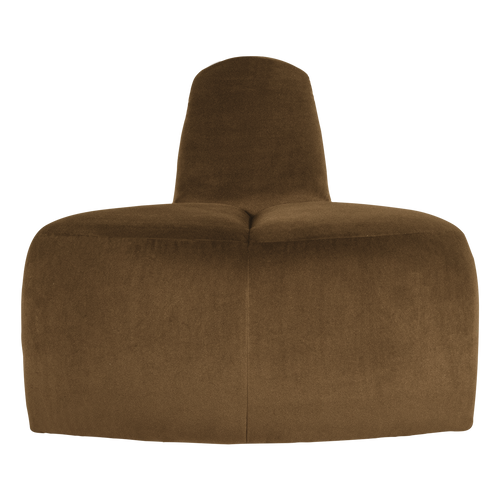 WOOOD eetbank hoek rond rugleuning Mojo - Velvet - Honinggeel - 83x73x73