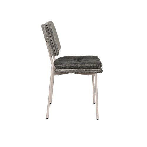Housecraft Living Franck Eetkamerstoelen Velours Grijs - Set van 2 - vtwonen shop