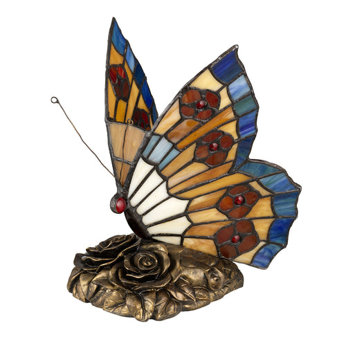 Elstead Tiffany Animal Lamps Butterfly Tiffany Lamp, architectonisch brons, G9