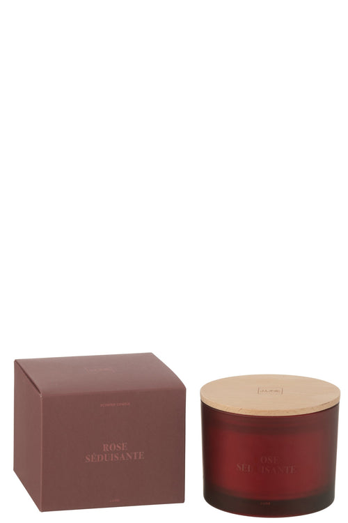 J-Line geurkaars Accords Essentiels - Rose Séduisante - rood - 28U