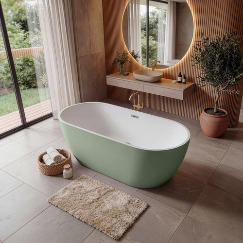Badplaats Ligbad Bahia 170 x 75 x 58 cm – Vrijstaand Bad – Groen Mat