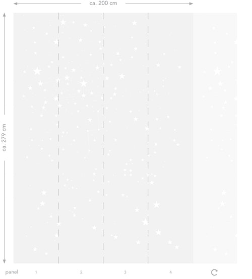 ESTAhome fotobehang sterrenhemel licht warm grijs en mat wit - 200 x 279 cm - 158857