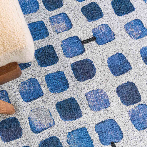 Louis De Poortere vloerkleed Amparo Blues - blauw - 140x140cm - vtwonen shop