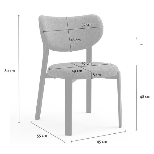 Calicosy - Eetkamerstoelen set van 2 OSLO - beige 53x52x77 cm