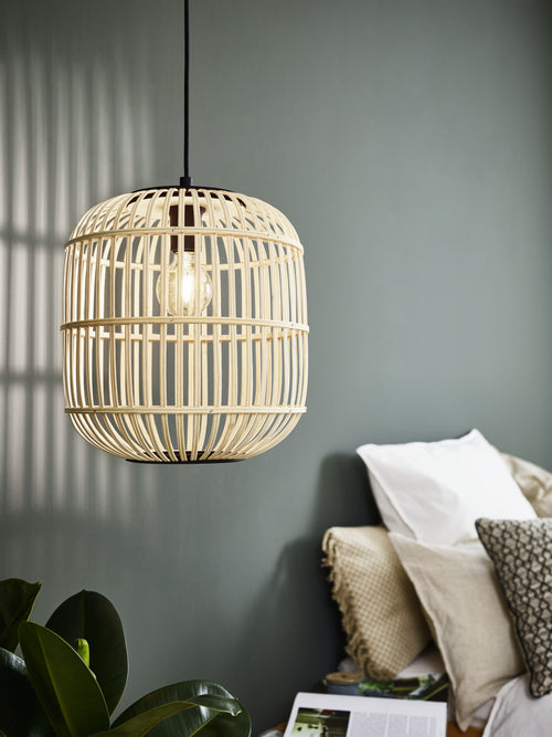 EGLO hanglamp Bordesley - e27 - ø 35 cm - zwart/hout