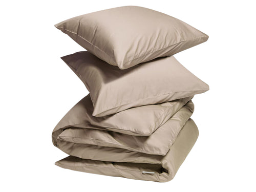 Yumeko dekbedovertrek katoen satijn warm taupe 260x220 + 2/60x70