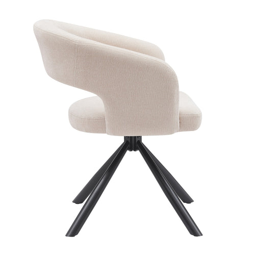 DÉJA Living Eetkamerstoel Elle - Stof/Metaal - Beige - Set van 2 - vtwonen shop