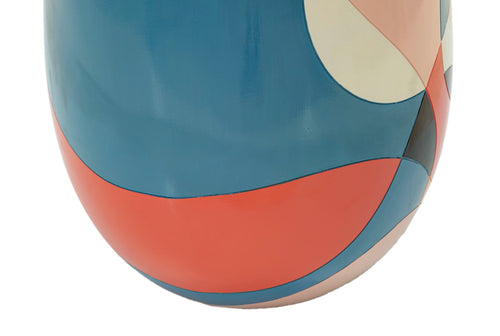 Multicolor decoratieve vaas in kunststof Ø 37x92 cm
