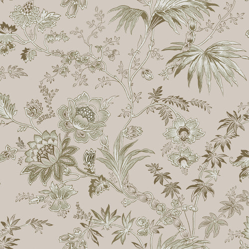 ESTAhome behang vintage bloemen oudroze en olijfgroen - 53 cm x 10.05 m - 139401