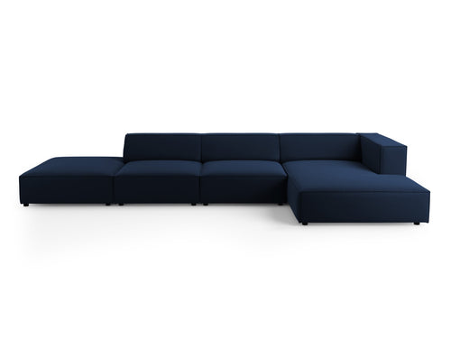 Cosmopolitan Design rechter hoekbank Arendal 5-zits, flueel, koningsblauw - 166x341x70cm