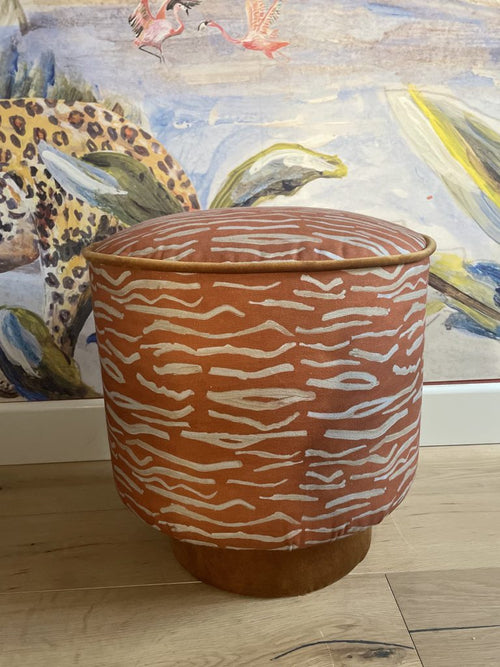 Catchii poef animal stripes- katoen - Ø 46cm - vtwonen shop