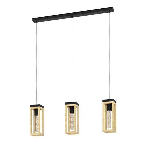 EGLO hanglamp Nafferton - e27 - 80 cm - zwart/bruin - vtwonen shop