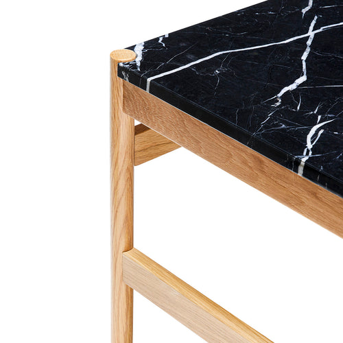 Hübsch bijzettafel Raw - marmer/mdf/eikenhout - 60x40xh42cm - vtwonen shop