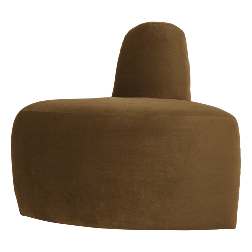 WOOOD eetbank hoek rond rugleuning Mojo Base - Velvet - H.geel - 83x76x76